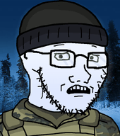 beanie concerned concerned_soyjak dark glasses looking_to_the_right military_uniform night noon northern snow variant:soyak winter // 708x800 // 50.1KB