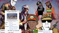 5soyjaks Mujahideen ack afghanistan ak-47 ak-74 art beard brown_skin cheers coat_of_arms communism dr_afghanistan drawn_background eyes genocide glasses grey_hair hammer_and_sickle hanging islam military_cap mouth_open mudslime pakol patch pisslam red_star rope sandnigger soviet_afghan_war soviet_union soyjak tmd tongue total_mudslime_death turban variant:bernd variant:kuzjak variant:punkjak weapon wikipedia // 1280x720 // 1.4MB