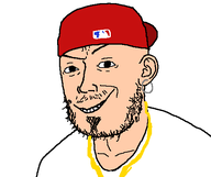 backwards_cap cap chain clothes ear earring fred_drust goatee gold_chain hat limp_bizkit smile smug soyjak stubble variant:rotjak white_shirt white_skin // 524x440 // 6.4KB