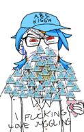 angry blood bloodshot_eyes blue_hair cap clothes female hat holding_object i_love item kamigusa_shizuru nosebleed radirgy red_eyes shadow shmup soyjak subvariant:feralrage twintails variant:feraljak vein video_game // 894x1400 // 805.4KB