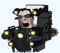 Jetpack armor burnt core g-toilet glasses green_eyes hair laser open_mouth scars series:g-squad skibidi skibidi_toilet teeth toilet variant:cobson // 900x800 // 163.2KB