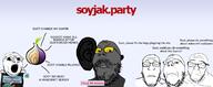 5soyjaks angry arm closed_eyes closed_mouth clothes deformed ear glasses hand hands_up large_ear minecraft onion open_mouth pacifier sad soot soot_colors soyjak soyjak_party stubble subvariant:emmanuel subvariant:wholesome_soyjak text tor variant:feraljak variant:gapejak variant:markiplier_soyjak // 2500x1034 // 458.9KB