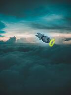 angel closed_eyes cloud glowing halo shadow smile subvariant:wholesome_soyjak variant:gapejak // 1538x2048 // 909.3KB