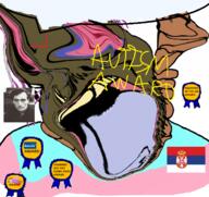 ack autism award brown_skin brown_troonjak business company corporation distorted jewish_autism_award noose rope serbia speech_bubble suicide tranny trend:slopjak variant:bernd // 626x591 // 373.6KB