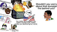 bandana bangladesh big_lips big_nose blue_hair drool dumpster fire gasoline glasses india iphone lipstick mustache nigger pakistan palestine pink_hair purple_hair quran rainbow retard russia side_profile smoke tranny united_states variant:soyak variant:wojak // 1214x684 // 484.1KB