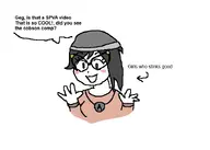 clothes comic geg glasses hat open_mouth spva stinky text variant:soytan white_background // 718x513 // 54.5KB