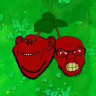 2soyjaks angry cherry closed_mouth ear glasses plants_vs_zombies red_eyes series:fruiterz! smile stubble variant:feraljak variant:impish_soyak_ears yellow_teeth // 1000x1000 // 530.7KB