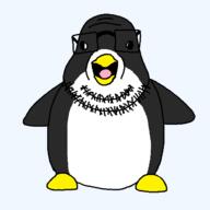 beak beard black_skin glasses open_mouth penguin series:animaljaks variant:budgiejak // 640x640 // 15.6KB