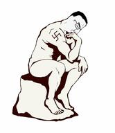 arm closed_eyes closed_mouth full_body glasses hair hand leg nazism sitting soyjak statue swastika variant:chudjak // 802x927 // 50.9KB