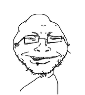 deformed ear eyebrows glasses neck open_mouth small_body small_ears smile squinting stubble teeth variant:bihson white_background // 532x593 // 10.1KB