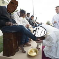 beard biting_lip black_skin catholic christianity clothes glasses irl irl_background meta:political_leaders_being_sluts_for_bbc pope pope_francis queen_of_spades smile spade subvariant:hornyson variant:cobson yellow_sclera // 1200x1200 // 211.6KB