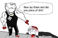 adidas angry antisemitism assault attempted_murder barely_alive blood bloodstained_hands brain broken_glasses broken_teeth buff chain clothes comic crashout crime crying curb_stomp curb_stomp_aftermath curly_hair full_body golden_chain hat judaism kippah muscles nazism red_eyes series:imp_&_gape shattered_teeth shouting sidewalk skull speech_bubble stomp strong subvariant:wholesome_soyjak suit swastika sweatpants tank_top text variant:gapejak variant:impish_soyak_ears vein wifebeater // 2162x1440 // 96.2KB