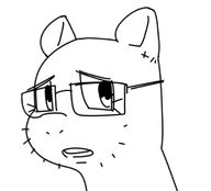 concerned ear eyes female glasses horse horse_ear looking_at_you meta:trevor_artstyle my_little_pony neck open_mouth pony pony_ear shiny_eyes stubble teeth teeth_showing transparent_background variant:unknown white_background white_skin // 498x452 // 44.6KB