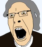 amber_eyes british brown_shirt glasses gray_hair john_locke liberalism long_hair no_eyebrows no_pupils no_stubble open_mouth shaved transparent_background variant:cobson yellow_eyes // 905x1000 // 50.2KB