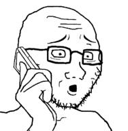 ai_generated bald glasses hand phone scared small_pupils soyjak stubble variant:soyak // 720x736 // 34.2KB