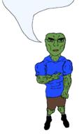 arm buff closed_mouth clothes frog full_body glasses green_skin hand leg peace_sign pepe pepe_sigma shorts soyjak speech_bubble_empty subvariant:chudjak_front subvariant:unbotheredchud tshirt variant:chudjak vein // 981x1608 // 30.8KB