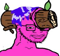 artist:doedoedoe blue_hair bury_pink_gril leaf log meta:namefags mist mist_(user) pink_skin retard stupid subvariant:spedjak tardjak tree variant:soyak wood // 1250x1180 // 135.4KB