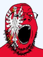 animal bird country eagle flag flag:masovian glasses looking_at_you masovian open_mouth poland soyjak stubble teeth text transparent transparent_background variant:gapejak voivodeship // 600x800 // 120.6KB