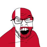 angry country denmark flag glasses jacksepticeye looking_at_you mustache open_mouth soyjak stubble teeth variant:feraljak youtube // 1500x1500 // 22.6KB