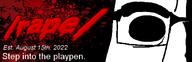 rape banner black_background black_eyes black_sclera blood subvariant:hornyson variant:cobson // 639x206 // 86.3KB