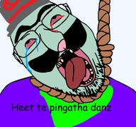 clothes hanging hat nose open_mouth penis penis_nose rope soyjak spongebob_squarepants squidward stubble suicide transparent_background variant:bernd // 1761x1648 // 472.9KB