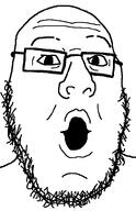 beard glasses open_mouth soy soyjak variant:hoopsjak variant:unknown // 505x779 // 24.1KB