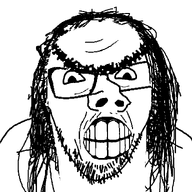 angry clenched_teeth glasses hair long_hair merge mustache soyjak stubble unibrow variant:feraljak // 1098x1114 // 54.4KB