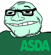 asda bald chin glasses logo smirk soyjak stubble subvariant:lakuse transparent_background variant:smugjak wrinkles // 600x640 // 17.0KB