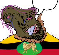 animal bloodshot_eyes brown_skin brown_troonjak cheetah crying distorted feline flag flag:eastern_equatoria glasses grass hanging open_mouth series:coonfags south_sudan soyjak speech_bubble stubble suicide tongue tranny transparent_background variant:bernd // 768x719 // 81.5KB
