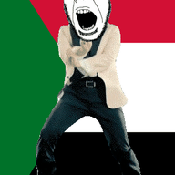 angry animated country dance flag flag:sudan full_body gangnam_style glasses irl open_mouth soyjak stubble sudan variant:cobson // 300x460 // 495.9KB