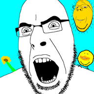 bald glasses open_mouth spring stubble subvariant:impish_ball subvariant:wholesome_soyjak sun variant:cobson variant:gapejak variant:impish_soyak_ears variant:whole // 572x572 // 110.4KB