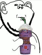animated drinking ext=gif glasses grimace_shake holding_object looking_at_you milkshake soyjak straw stubble variant:impish_soyak_ears // 1058x1362 // 5.6MB