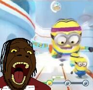 animated autism big_minion despicable_me excited glasses minion nigger open_mouth soyjak stubble variant:goopjak // 326x314 // 3.2MB