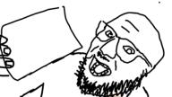 bag glasses hand holding_object mustache open_mouth soyjak stubble variant:msgjak // 2048x1148 // 130.0KB