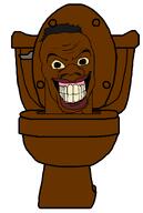 big_lips brown_eyes brown_skin closed_mouth eyebrows gums hair looking_at_you nigger nigger_lips series:skibidi_soyjaks skibidi skibidi_toilet smile stubble subvariant:feralnigger teeth toilet toilet_black_person toilet_nigger tyrone variant:feraljak white_background yellow_sclera // 1000x1494 // 42.3KB