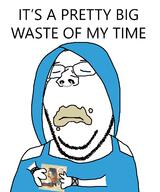 arm closed_eyes closed_mouth eating frown glasses hand holding_object it's_a_pretty_big_waste_of_my_time its_over pun scene_girl sleeping_with_sirens soyjak stubble subvariant:wholesome_soyjak text variant:gapejak // 1000x1200 // 81.0KB