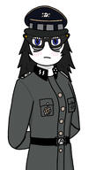 avengers belt belt_buckle blue_eyes blush blushing girl glasses hair nazism pocket schutzstaffel soy soylent swastika uniform variant:soytan white_skin woman // 701x1336 // 245.2KB