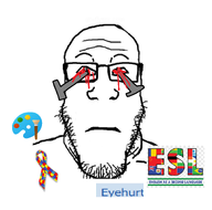 autism bald closed_mouth esl face glasses hair head hurt open_eyes paint self_portrait skull soyjak variant:markiplier_soyjak // 2401x2380 // 363.8KB