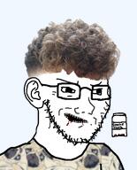 blood jar missing_teeth pug smug soyjak_teeth variant:soyak zoomer zoomer_hair // 439x545 // 209.7KB