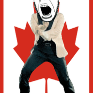 angry animated canada country dance flag flag:canada full_body gangnam_style glasses irl leaf maple open_mouth soyjak stubble variant:cobson // 300x460 // 506.9KB