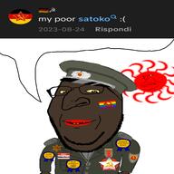award baby brown_skin clothes comment commie communism deformed fat flag:germany flag:lgbt_pride_flag flag:minor_attracted_person foodist glasses hammer_and_sickle happy hat houjou_satoko italian_text jews judaism jude kike kike_nose meta:namefags nigger pedophile red_lips satoko schwarze_sonne screenshot silberfisch_(namefag) slopjak smile sonnenrad speech_bubble star_(symbol) stubble subvariant:wholesome_soyjak sun symbol text uniform variant:gapejak variant:meximutt // 2598x2598 // 1.8MB
