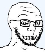 closed_mouth crazed glasses happy looking_at_you monochrome sinister soyjak stubble subvariant:soyak_(crazed) template transparent_background variant:soyak // 665x800 // 54.0KB