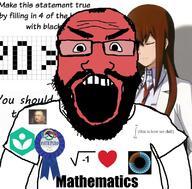 3blue1brown angry anime arm badge beard clothes glasses heart i_love logo math open_mouth red science soyjak subvariant:science_lover tshirt variant:markiplier_soyjak // 800x789 // 420.2KB