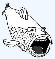 animal fin fish glasses open_mouth remastered soyjak stubble template tongue transparent_background variant:soyfish // 385x416 // 18.3KB