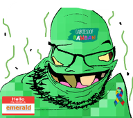 autism brown_skin bug emerald emerald_(namefag) fly garten_of_banban glasses meta:namefags name_tag ribbon speech_bubble stink_lines stinky stubble subvariant:retarded_feral transparent_background variant:feraljak yellow_sclera yellow_teeth // 895x794 // 260.5KB