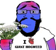 arm balding beard blue_skin calm clothes fist giant_hogweed glasses hair hand heart holding_object i_love smile soyjak subvariant:science_lover text tshirt variant:markiplier_soyjak // 1001x892 // 529.9KB