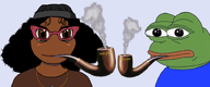 amphibian friends friendship frog nas:pepe pepe_the_frog pipe smoke smoking subvariant:soyniqua une_pipe variant:soytan // 1586x664 // 592.1KB
