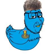 bird blue_skin duck glasses series:x_inmigrants smile smug soyjak soyjak_party stubble subvariant:smugquack twitter variant:smugjak yellow_lips zoomer_hair // 862x851 // 144.4KB