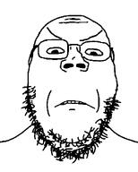 angry front_facing frown glasses looking_at_you soyjak stubble subvariant:gapejak_front template variant:gapejak // 500x622 // 6.0KB