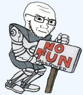 arm clothes concerned frown full_body glasses hand leg no_fun_allowed sign sonic_the_hedgehog soyjak stubble subvariant:soyak_(irritated) swatbot text variant:soyak // 470x533 // 315.9KB